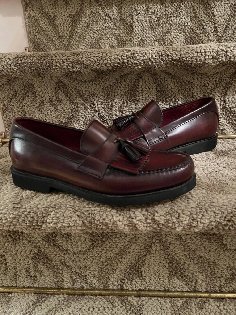 Men's Rockport DMX Kiltie Tassel Comfort Loafers Cordovan Brown Size 9W 9 Wide